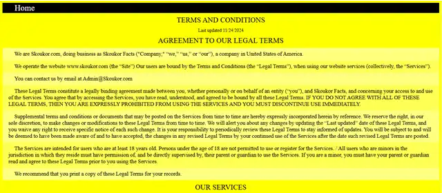 Required terms and conditions