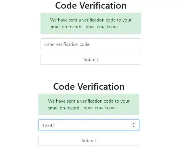 Email verification code